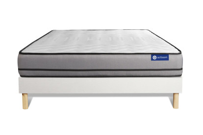 Ensemble Matelas Sommier 150x195 cm - Sommier Blanc (en kit) - Actiflex Night