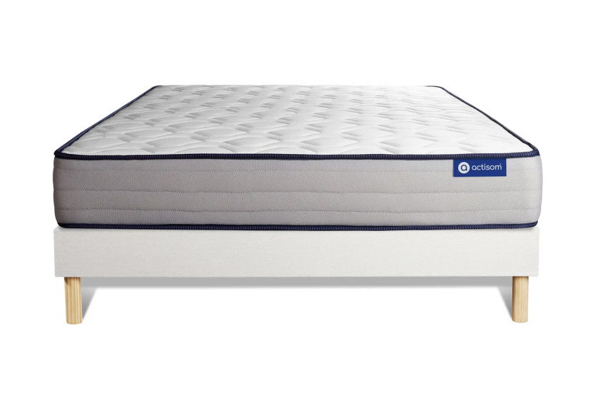 Ensemble Matelas Sommier 180x190 cm - Sommier Blanc (en kit) - Actilatex Form