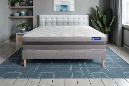 Ensemble Matelas Sommier 120x220 cm - Sommier Gris (en kit) - Actiflex Relax