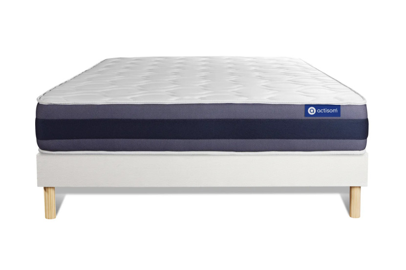 Ensemble Matelas Sommier 135x200 cm - Sommier Blanc (en kit) - Actilatex Morpho