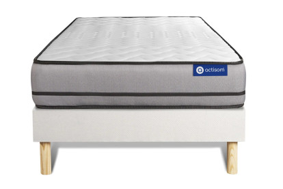 Ensemble Matelas Sommier 90x190 cm - Sommier Blanc (en kit) - Actiflex Night