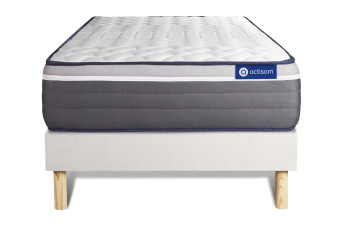 Ensemble Matelas Sommier 80x190 cm - Sommier Blanc (en kit) - Actilatex Plus