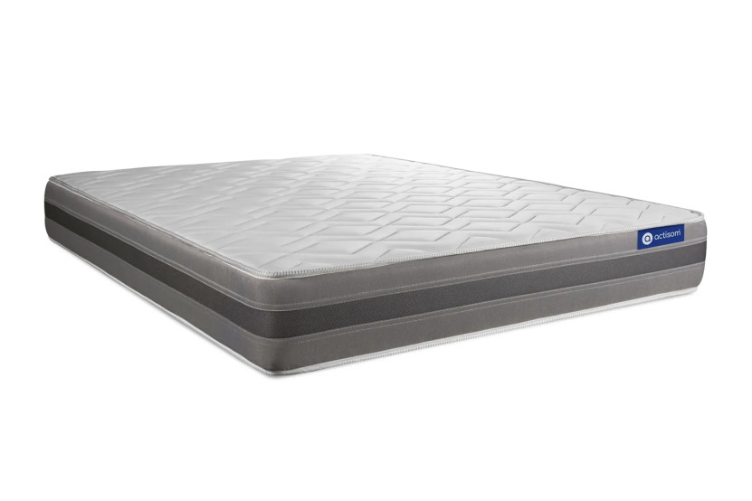 Ensemble Matelas Sommier 120x220 cm - Sommier Gris (en kit) - Actiflex Relax