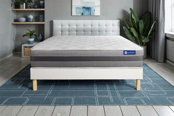 Ensemble Matelas Sommier 160x220 cm - Sommier Blanc (en kit) - Actiflex Relax