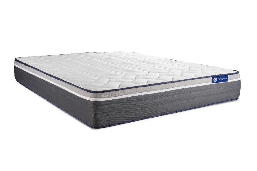 Ensemble Matelas Sommier 140x190 cm - Sommier Blanc (en kit) - Actilatex Plus