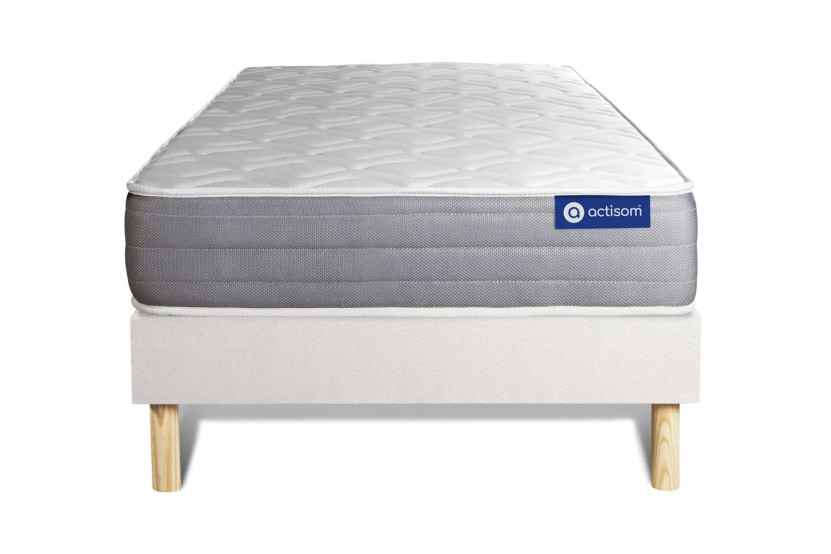 Ensemble Matelas Sommier 80x190 cm - Sommier Blanc (en kit) - Actiflex Dream