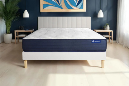 Ensemble Matelas Sommier 120x200 cm - Sommier Blanc (en kit) - Actiflex Life