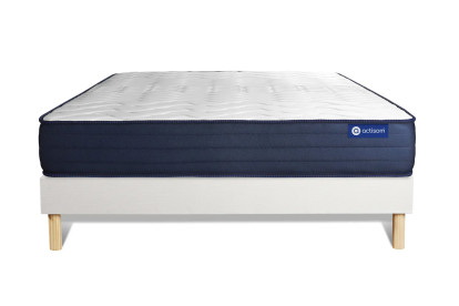 Ensemble Matelas Sommier 180x210 cm - Sommier Blanc (en kit) - Actimemo Life