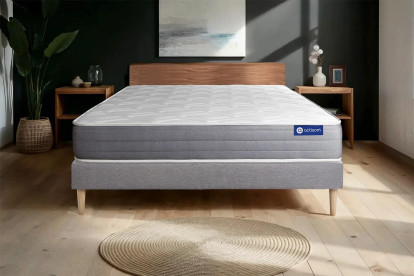 Ensemble Matelas Sommier 160x190 cm - Sommier Gris (en kit) - Actiflex Dream