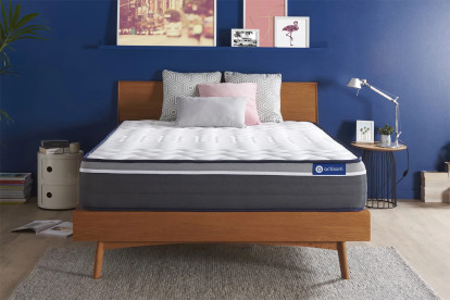 Matelas 135x190 cm Ressorts ensachés et Mémoire de forme - Actiflex Plus