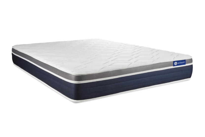 Ensemble Matelas Sommier 120x200 cm - Sommier Blanc (en kit) - Actimemo Confort