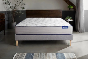 Ensemble Matelas Sommier 120x200 cm - Sommier Gris (en kit) - Actimemo Form
