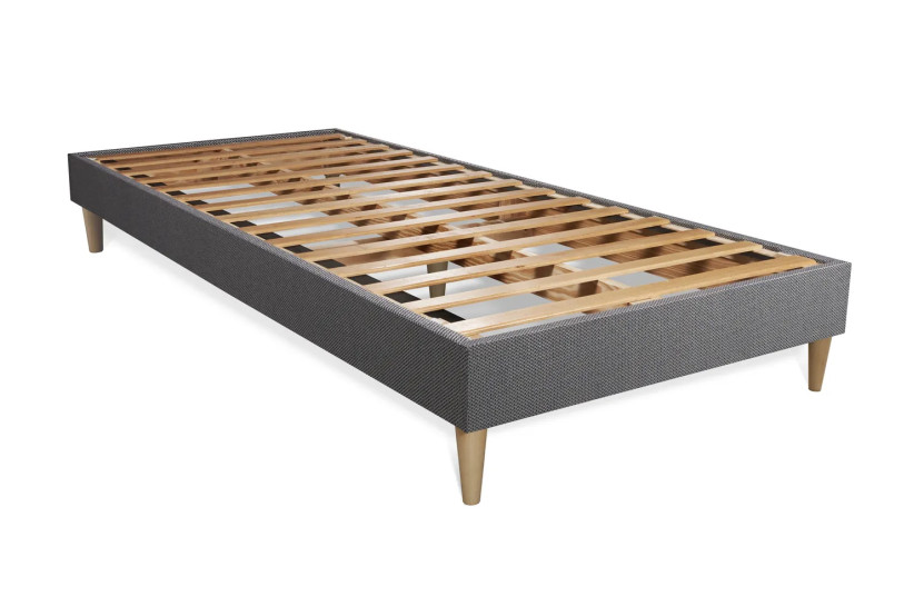 Ensemble Matelas Sommier 80x200 cm - Sommier Gris (en kit) - Actiflex Pur