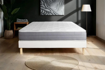 Ensemble Matelas Sommier 130x190 cm - Sommier Blanc (en kit) - Actimemo Dream