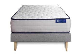 Ensemble Matelas Sommier 90x190 cm - Sommier Gris (en kit) - Actilatex Form