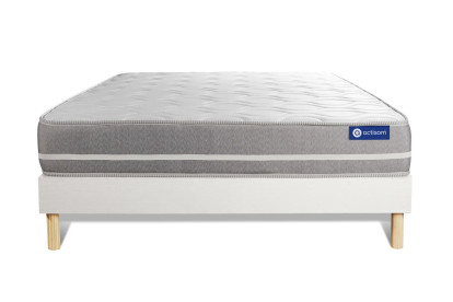 Ensemble Matelas Sommier 180x220 cm - Sommier Blanc (en kit) - Actimemo Touch