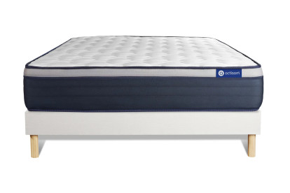 Ensemble Matelas Sommier 120x200 cm - Sommier Blanc (en kit) - Actiflex Max