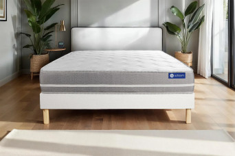 Ensemble Matelas Sommier 200x200 cm - Sommier Blanc (en kit) - Actiflex Touch