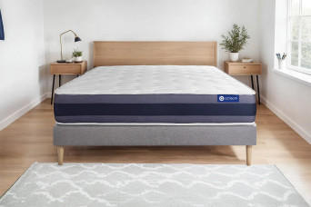 Ensemble Matelas Sommier 160x210 cm - Sommier Gris (en kit) - Actilatex Morpho