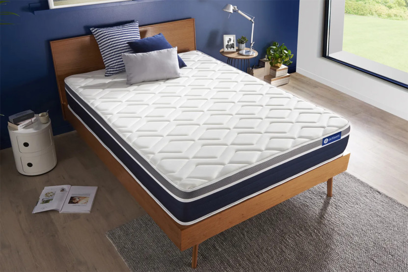 Matelas 120x210 cm Ressorts ensachés et Mémoire de forme - Actiflex Confort
