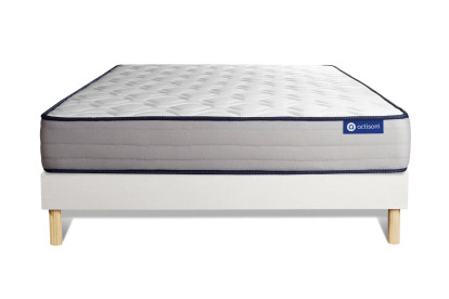 Ensemble Matelas Sommier 140x210 cm - Sommier Blanc (en kit) - Actilatex Form