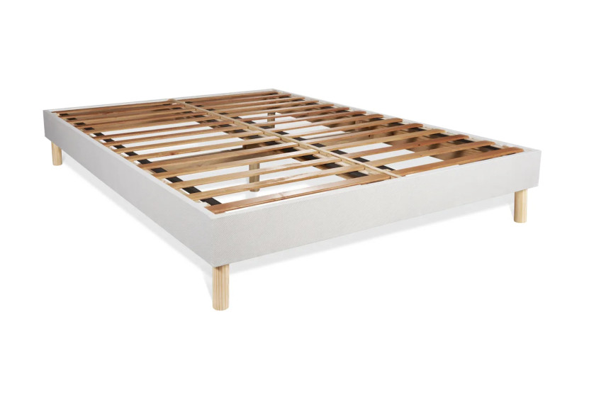 Ensemble Matelas Sommier 135x200 cm - Sommier Blanc (en kit) - Actilatex Morpho