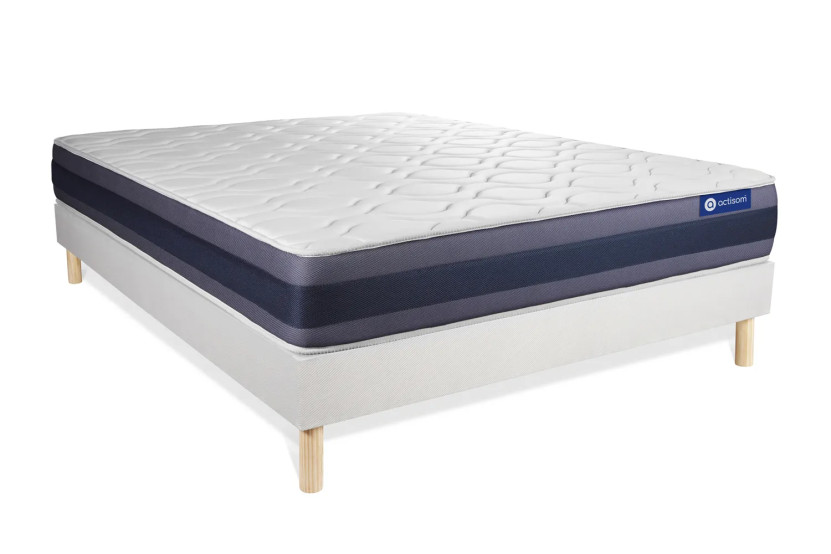 Ensemble Matelas Sommier 180x220 cm - Sommier Blanc (en kit) - Actilatex Morpho