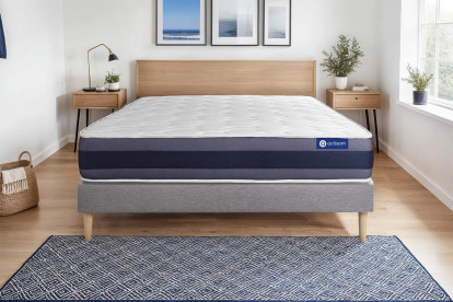 Ensemble Matelas Sommier 80x190 cm - Sommier Gris (en kit) - Actiflex Morpho