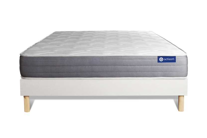 Ensemble Matelas Sommier 140x210 cm - Sommier Blanc (en kit) - Actimemo Dream