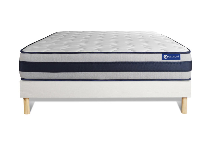 Ensemble Matelas Sommier 200x200 cm - Sommier Blanc (en kit) - Actilatex Ergo