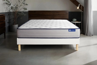 Ensemble Matelas Sommier 130x220 cm - Sommier Blanc (en kit) - Actiflex Form