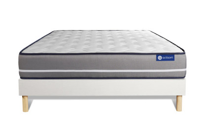 Ensemble Matelas Sommier 180x210 cm - Sommier Blanc (en kit) - Actilatex Pur