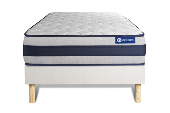 Ensemble Matelas Sommier 90x190 cm - Sommier Blanc (en kit) - Actilatex Ergo