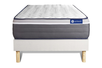 Ensemble Matelas Sommier 80x190 cm - Sommier Blanc (en kit) - ActiMemo Plus
