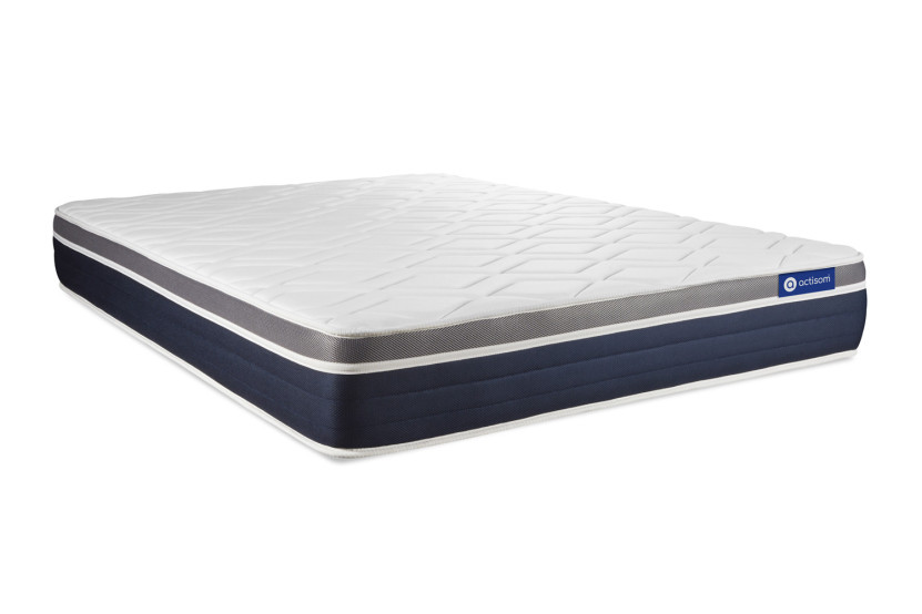 Ensemble Matelas Sommier 180x220 cm - Sommier Gris (en kit) - Actimemo Confort