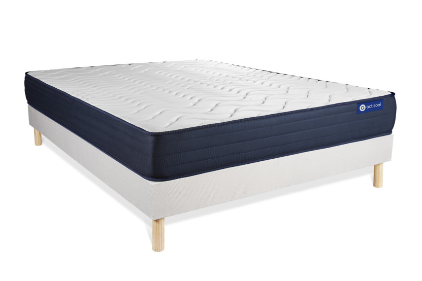 Ensemble Matelas Sommier 200x200 cm - Sommier Blanc (en kit) - Actimemo Life