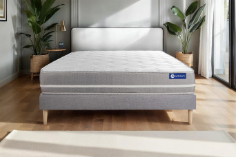 Ensemble Matelas Sommier 140x210 cm - Sommier Gris (en kit) - Actiflex Touch