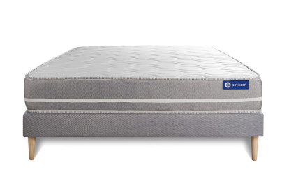Ensemble Matelas Sommier 140x190 cm - Sommier Gris (en kit) - Actiflex Touch