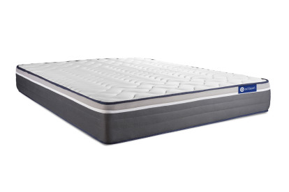 Ensemble Matelas Sommier 140x190 cm - Sommier Gris (en kit) - Actiflex Plus