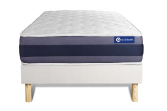 Ensemble Matelas Sommier 90x190 cm - Sommier Blanc (en kit) - Actimemo Morpho