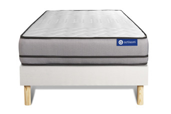 Ensemble Matelas Sommier 90x200 cm - Sommier Blanc (en kit) - Actimemo Night