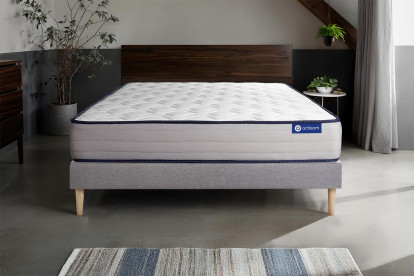 Ensemble Matelas Sommier 180x190 cm - Sommier Gris (en kit) - Actimemo Form