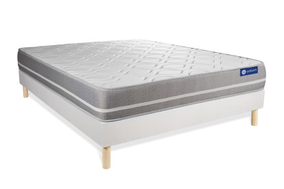 Ensemble Matelas Sommier 180x210 cm - Sommier Blanc (en kit) - Actiflex Touch