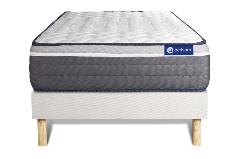 Ensemble Matelas Sommier 80x200 cm - Sommier Blanc (en kit) - ActiMemo Plus