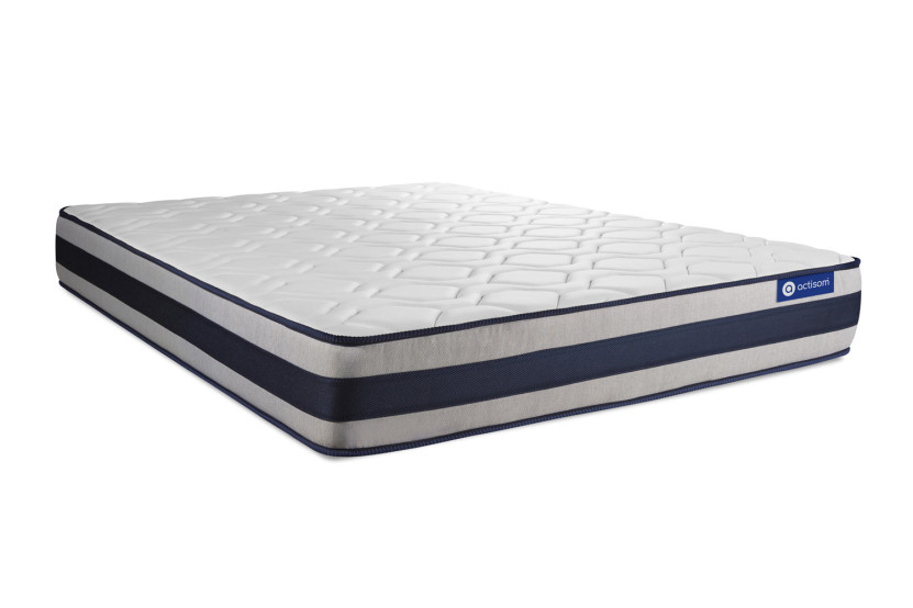 Ensemble Matelas Sommier 120x190 cm - Sommier Gris (en kit) - Actilatex Ergo
