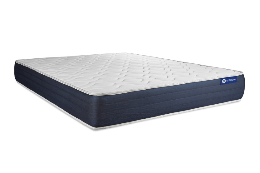 Ensemble Matelas Sommier 140x210 cm - Sommier Blanc (en kit) - Actimemo Sleep