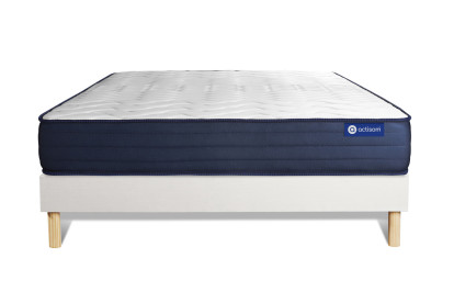 Ensemble Matelas Sommier 180x190 cm - Sommier Blanc (en kit) - Actiflex Life