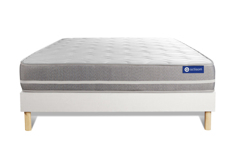 Ensemble Matelas Sommier 160x200 cm - Sommier Blanc (en kit) - Actilatex Touch