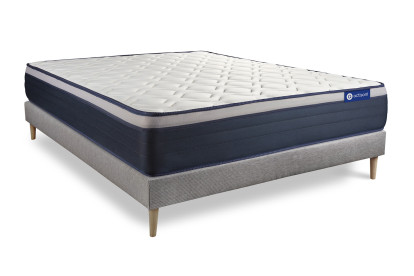 Ensemble Matelas Sommier 160x210 cm - Sommier Gris (en kit) - Actiflex Max