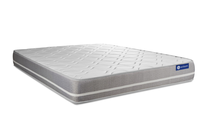 Ensemble Matelas Sommier 130x200 cm - Sommier Gris (en kit) - Actimemo Touch